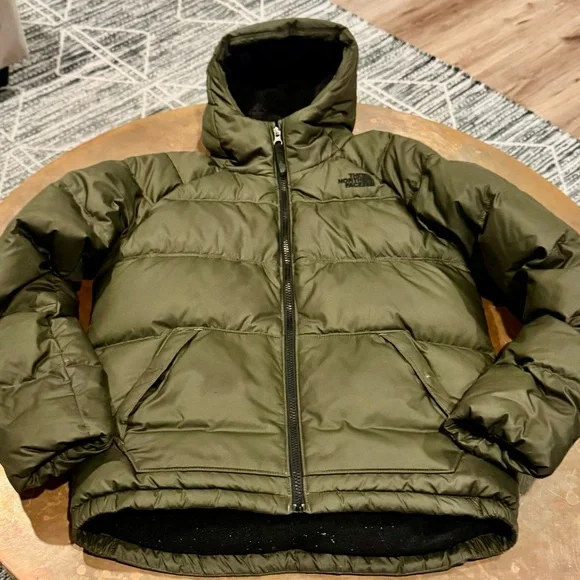 The North Face Olive Hooded Puffer Vest - Picture 2 of 7